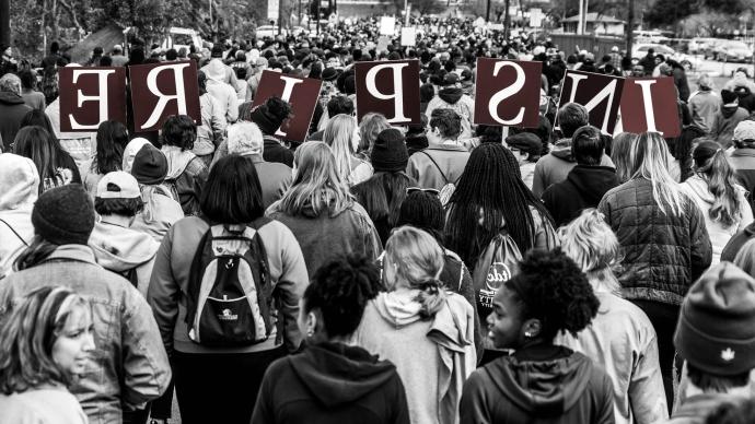 Trinity students at MLK march